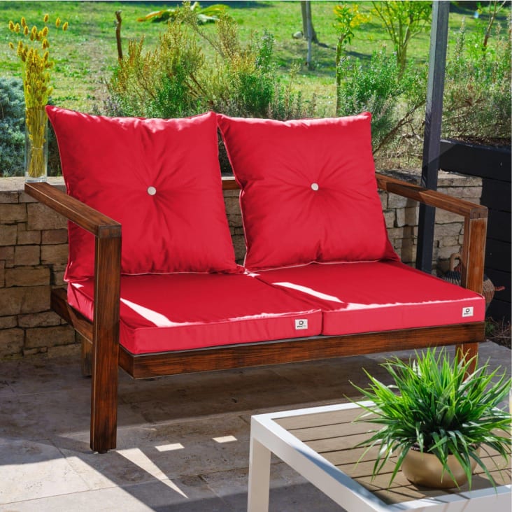 6 x Coussin pour chaise fauteuil de jardin 50x50x55cm - coussin de chaise  extérieur/intérieur Rouge