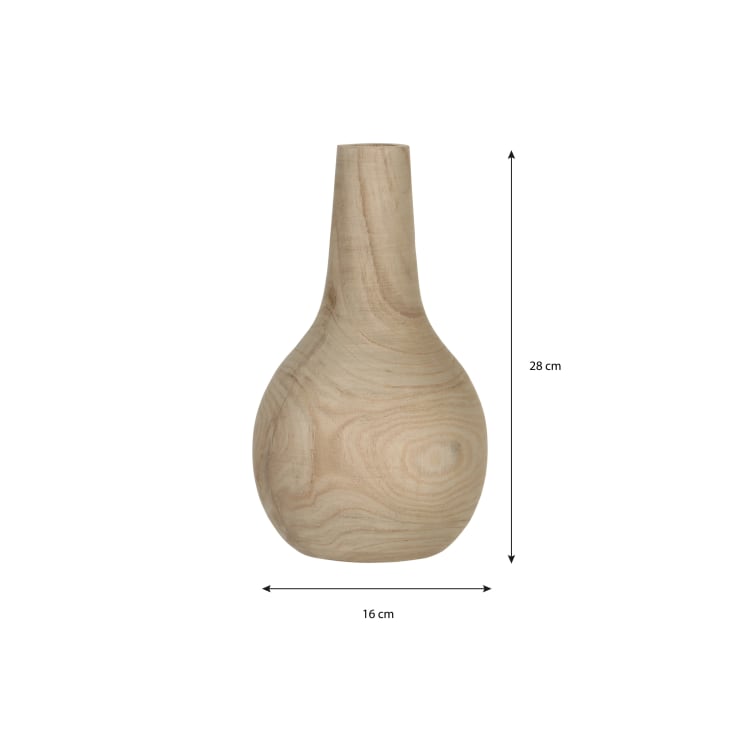 Vasetto Decorativo In Legno Di Paulownia Naturale - Creative Co-Op, 19x12,7 Cm