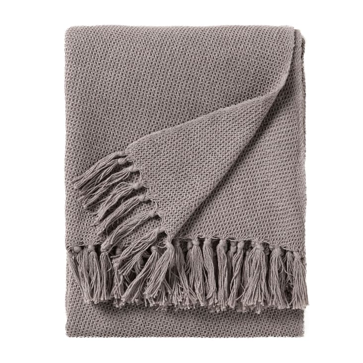 Couverture en coton gris 125x150-EZRA