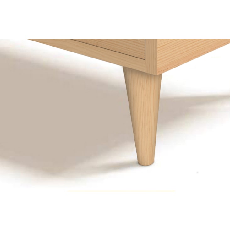 Mesa auxiliar pequeña de madera natural con dos cajoncitos
