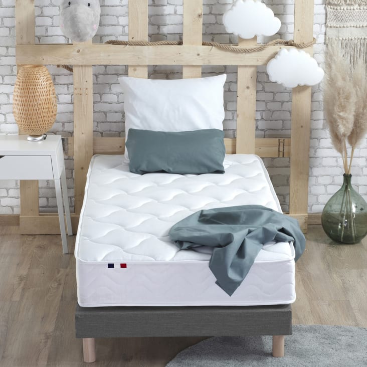 Pack Ensemble Matelas Ressorts Sommier Couette Oreillers 90x190 cropped-4