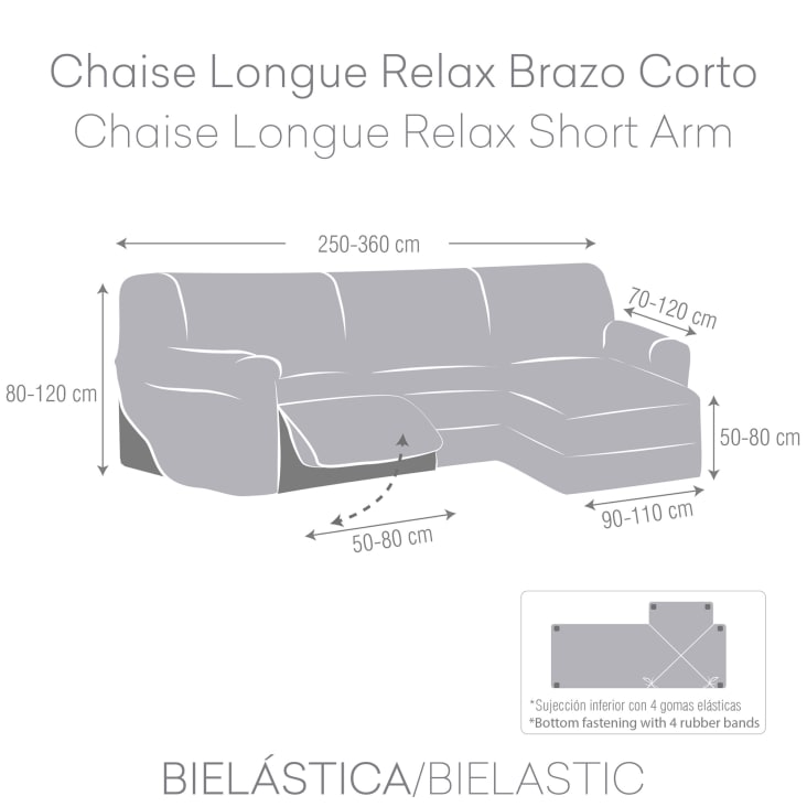 Funda Sofá Relax Bielastica Adaptable 2 Plazas (150-200 cm) Granate ROC