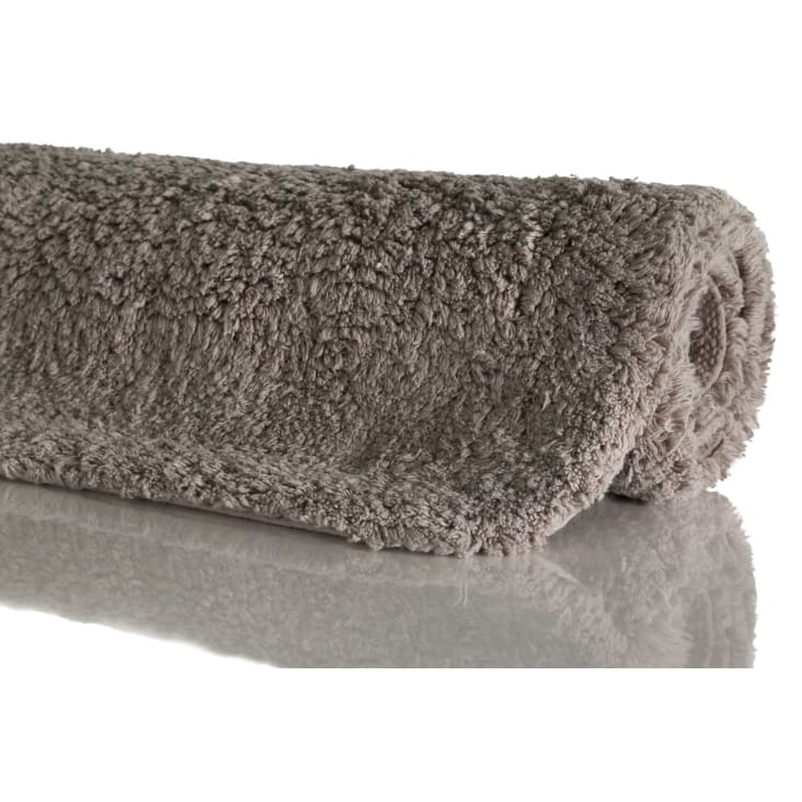 Tappeto da bagno in cotone pelo lungo taupe 80x150 Ole