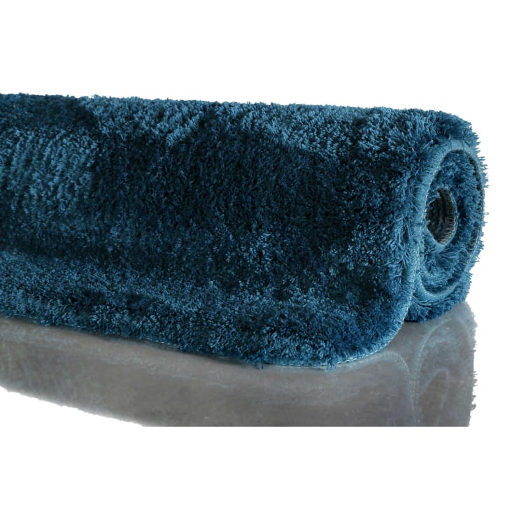 Tappeto bagno gomma antiscivolo rettangolare blu con ventose