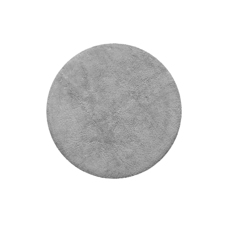 Tappeto da bagno tondo in cotone pelo lungo grigio chiaro Ø90 cm Ole