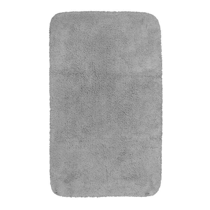 Tappeto da bagno in cotone pelo lungo grigio chiaro 60x100 OLE