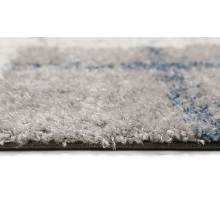 Moderner Hochflor Teppich grau, Karo du Maisons Muster, Monde Büro Wohnzimmer, | NORA 133x200