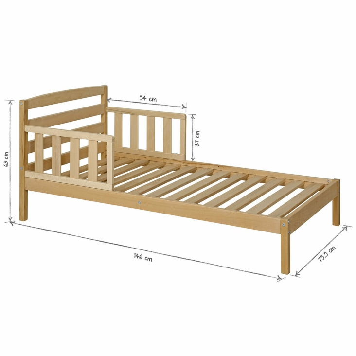 Structure de lit enfant en bois massif Tipi M 70 x 140 cm avec