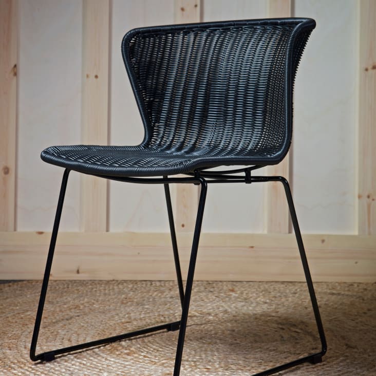 2er Set Gartenstühle aus Kunststoff und Rattan, schwarz Wings | Maisons du  Monde | Stühle
