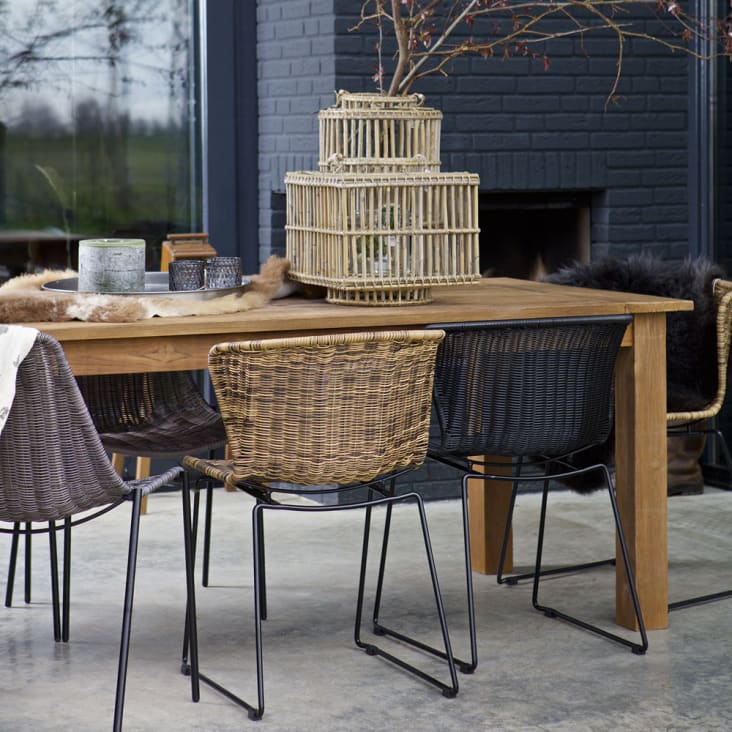2er Set Gartenstühle aus Kunststoff Monde schwarz Maisons Rattan, und | Wings du