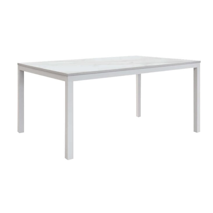 Tavolo da pranzo allungabile cm 70 x 110/160 x 77 h in metallo bianco  MORPHEUS