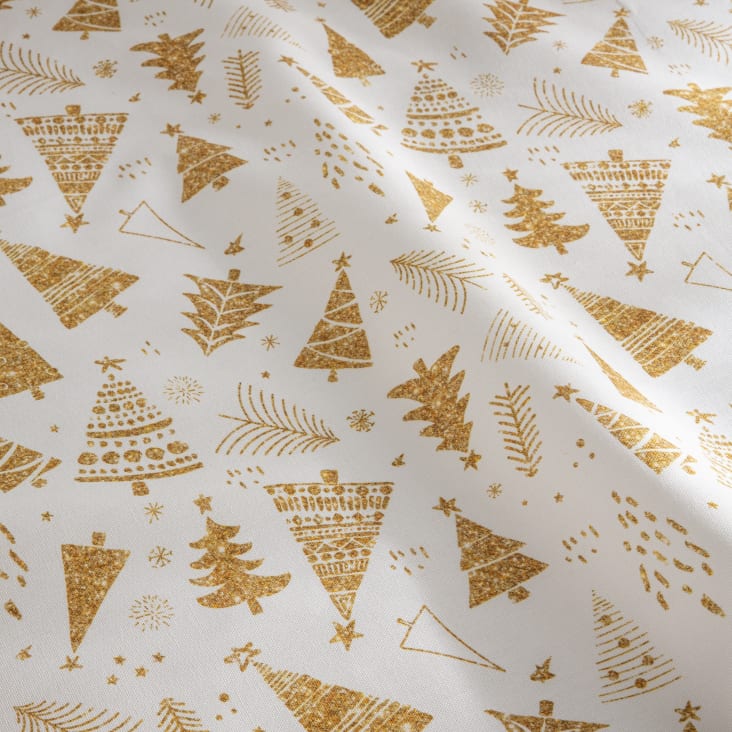 Tovaglia in cotone antimacchia stampa motivo natale oro 140x200 cm  Collection de noël imprimée