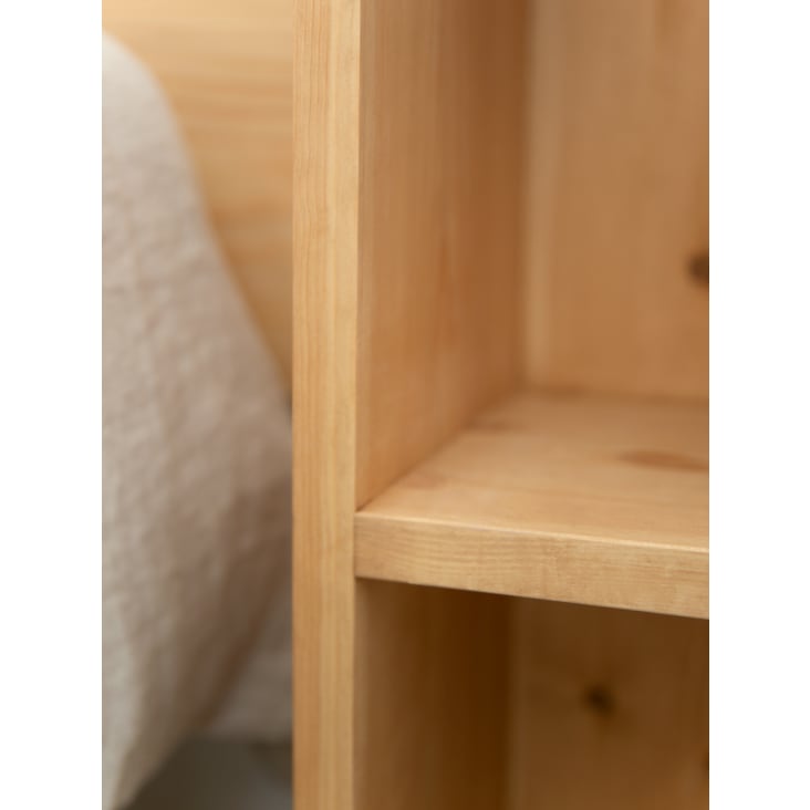 Mesita de noche o auxiliar madera maciza en tono blanco de 60x20cm