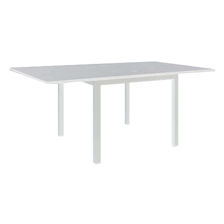 Tavolo da pranzo allungabile cm 90 x 90/180 x 77 h in metallo bianco  CHIMERA