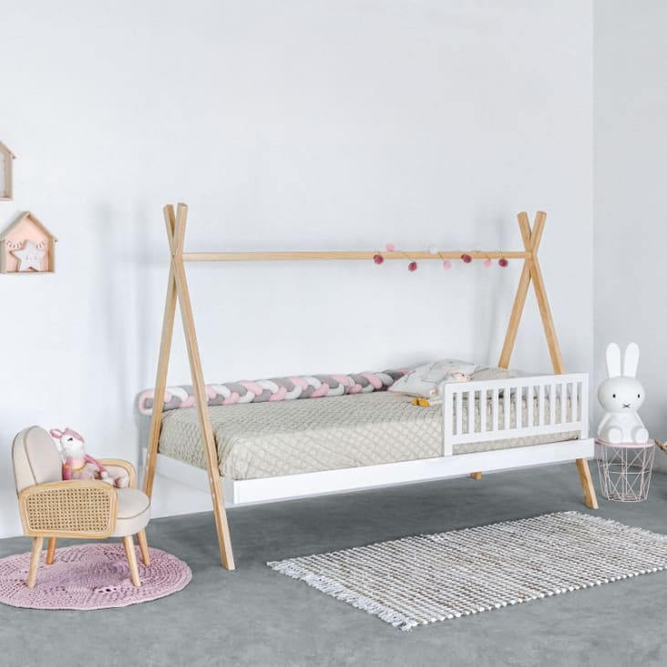 barriere de lit en bois blanc