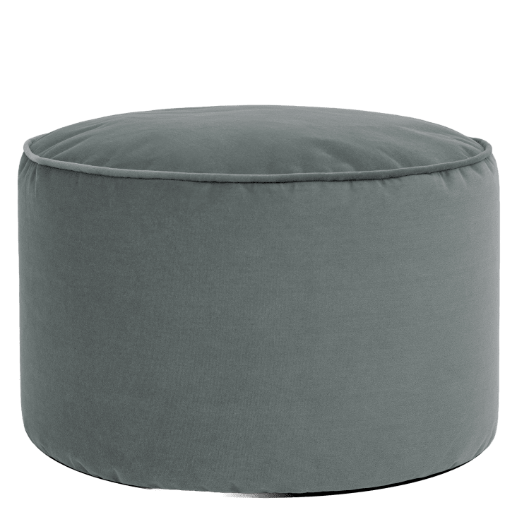 Pouf Rond Velour Pouf repose-pieds rond velours gris anthracite Milano | Maisons du Monde