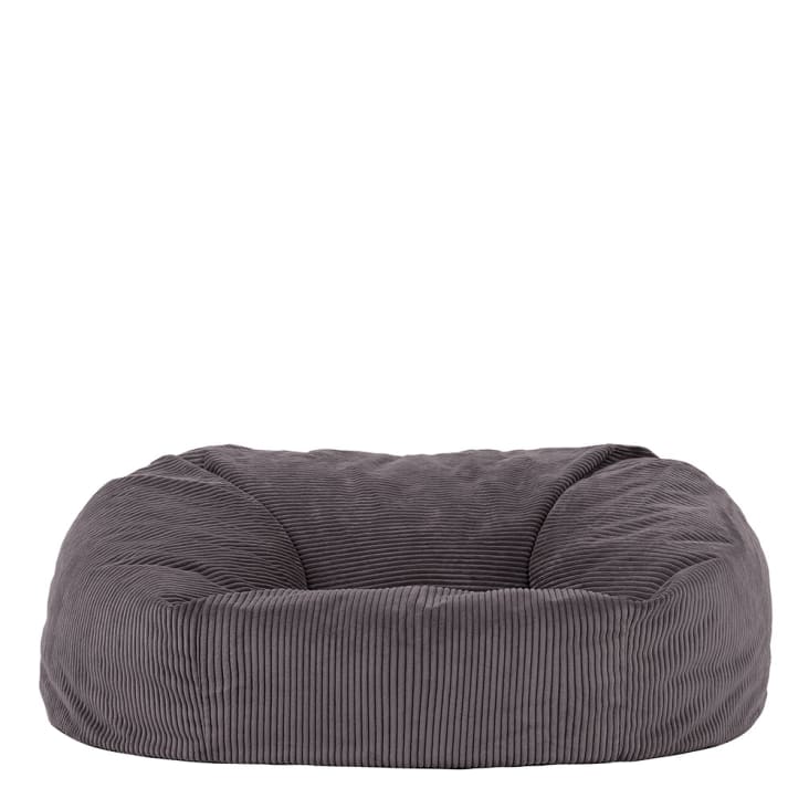 XXL Sitzsack-Sofa aus Cord, Grau cropped-3