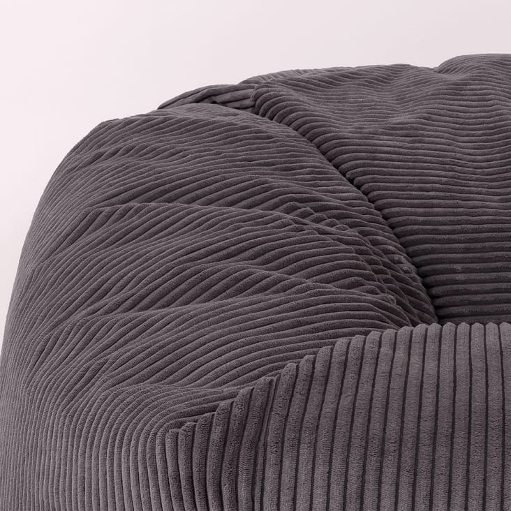 XXL Sitzsack-Sofa aus Cord, Grau cropped-5