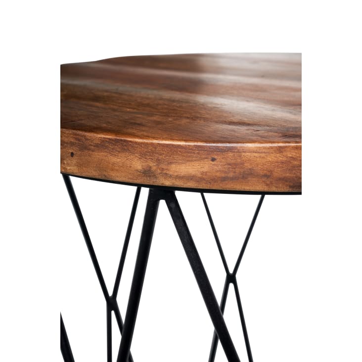 Tavolino gambe intreccio ferro nero e marrone CAGE