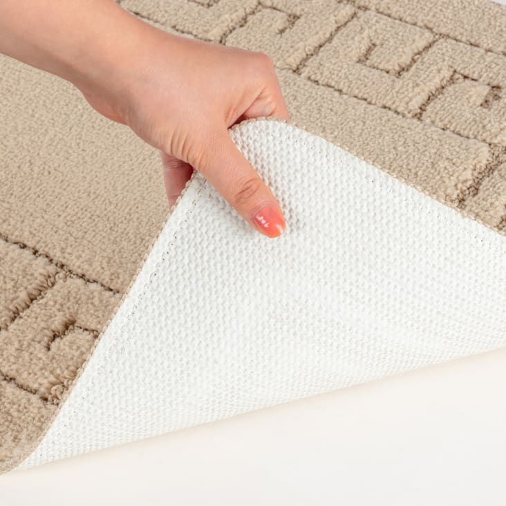 Set 2 alfombras de baño antideslizante lavable beige 80x50/40x40 Poppy