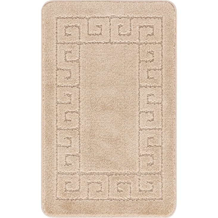 Set 2 Tappeto da Bagno Antiscivolo Lavabile Beige 80x50/40x40 Poppy