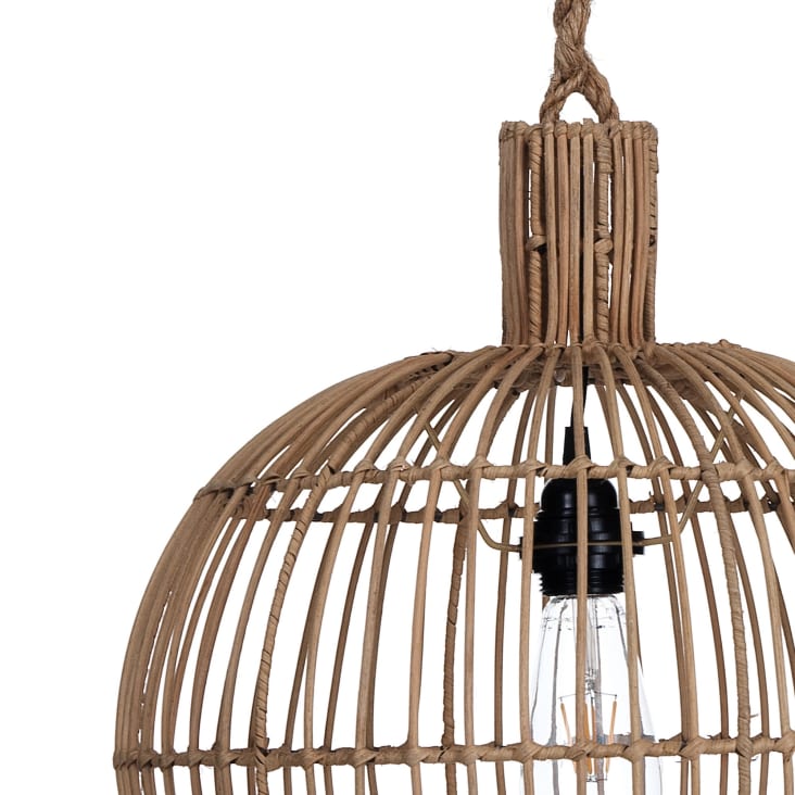 Lampadario rattan bianco e naturale 188 cm MANTUA