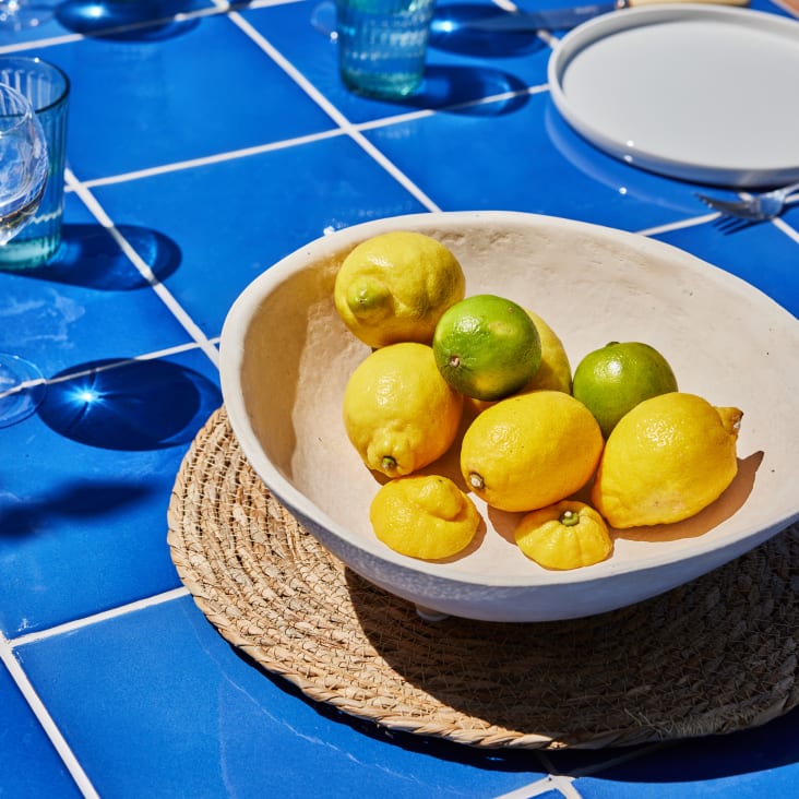 Table à manger de jardin en bois bleu et céramique 205x105-JAVA LIGHT cropped-4