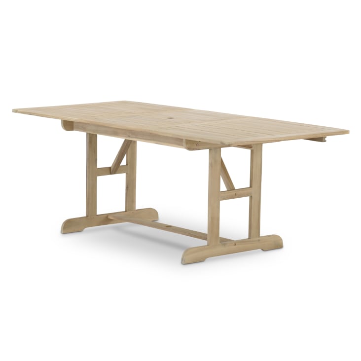 Table de jardin ext en bois 150/210x90 cm couleur claire-JAVA LIGHT