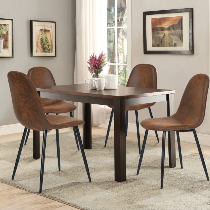 Set di 2 sedie scandinave vintage in velluto marrone grigio