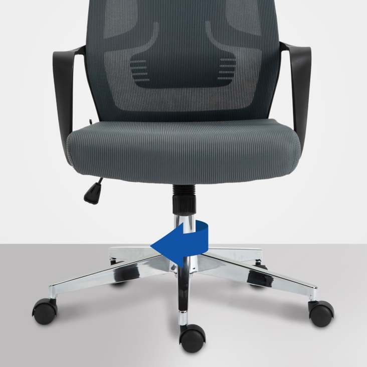 Chaise bureau ergonomique support lombaire nuque tissu Gris KANAB