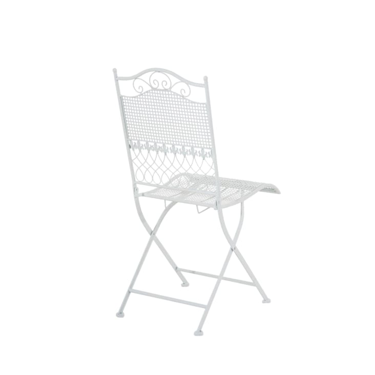 Lot de 2 chaises de jardin pliables en métal Blanc-KIRAN cropped-5