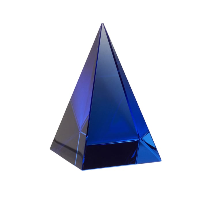 Presse-papier en verre bleu PRISM