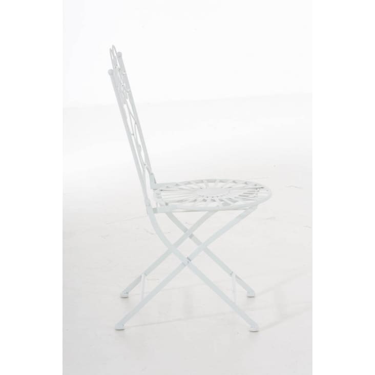 Chaise de jardin pliable en métal Blanc-Indra cropped-3