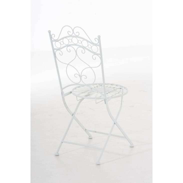Chaise de jardin pliable en métal Blanc-Indra cropped-4