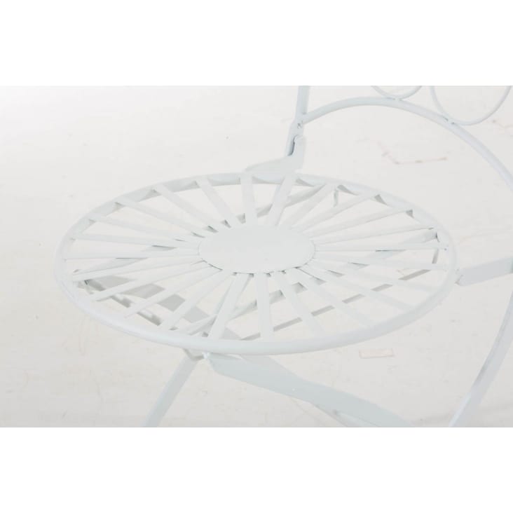 Chaise de jardin pliable en métal Blanc-Indra cropped-6