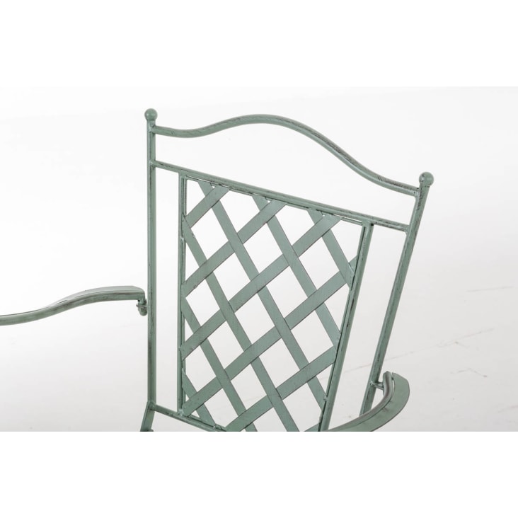Chaise de jardin avec accoudoirs en métal Vert antique-ADARA cropped-5