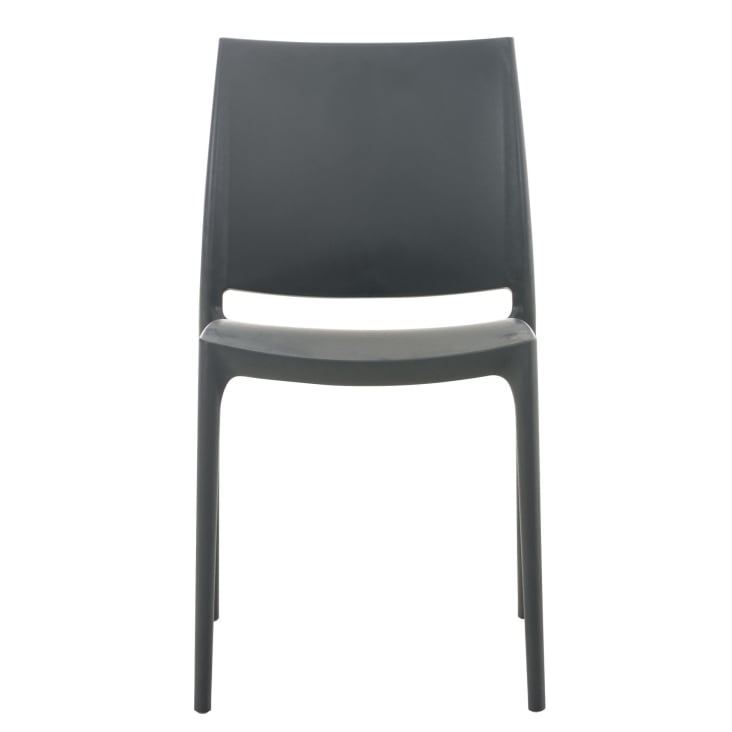 Set 2 sedie impilabili robusto in Plastica grigio scuro MAYA