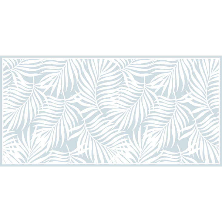 Tappeto in vinile foglie tropicali azzurro polvere 48x98 cm TROPICALLEAVES