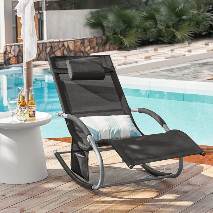 Chaise Longue Dondolo Piscina Poltrona Relax Outsunny Sdraio