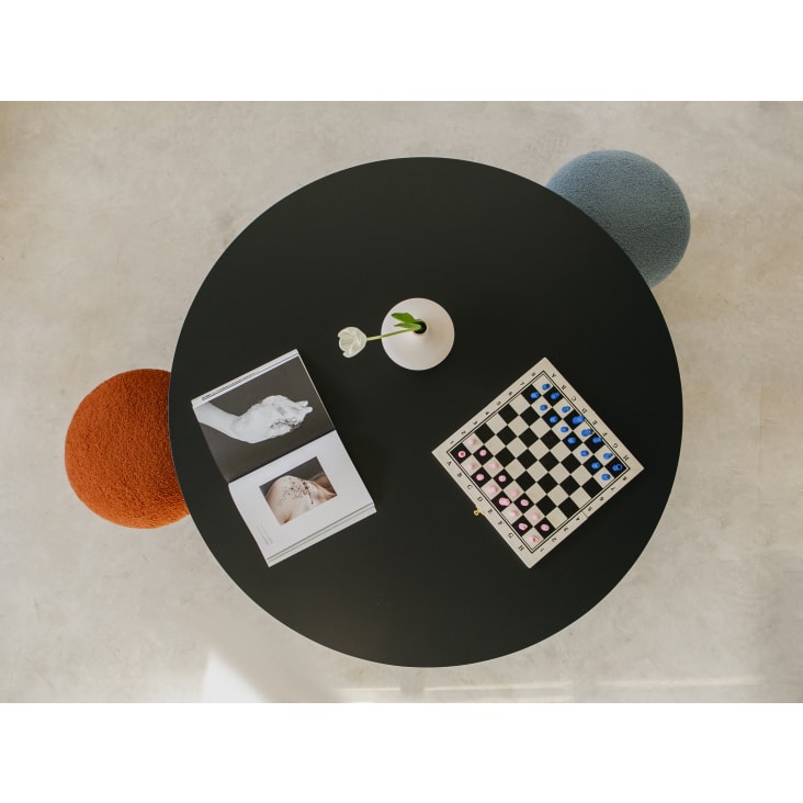 Table à manger rectangulaire laquée en MDF de 3cm Rouge Flamme 90x120  BLOCKIE-MATILDA