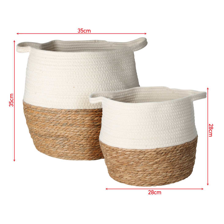 Vagabundo Grado Celsius responsabilidad Lote de 2 cestas colgantes de paja y algodón blanco y marrón | Maisons du  Monde