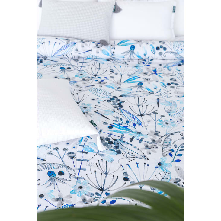Colcha Bouti Estampada para Invierno con Relleno Toledo Azul para cama de  135 cm