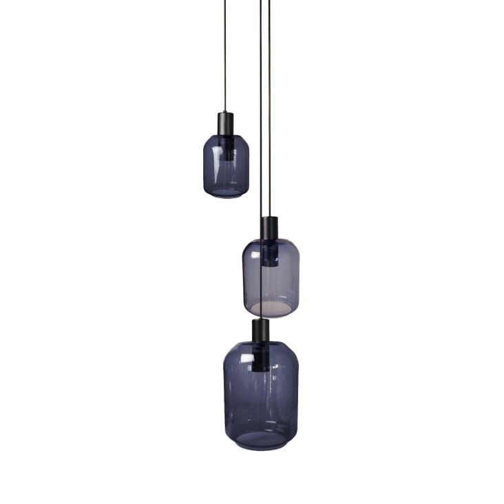 Collier Plastron Avalaya - Céramique Et Perles Bois Bleu | Cordon Coton Noir 60cm, Fermeture Bouton
