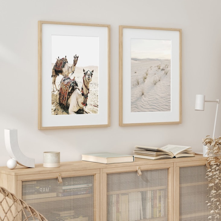 Galería de cuadros con marco blanco y roble - Desierto DÉCORATION MURALE