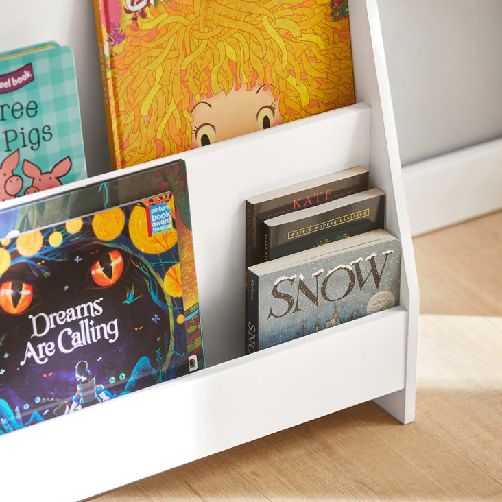 Librería infantil con 4 compartimentos abiertos mdf blanco
