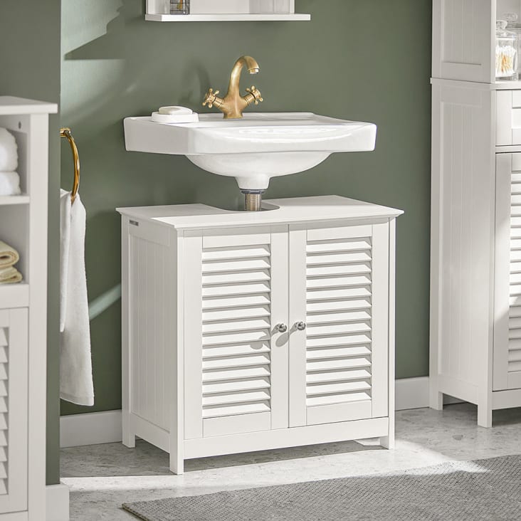 Mueble de baño Armario bajo lavabo mdf 2 puertas + 1 estante interior -  stockolm