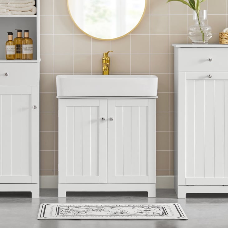| Maisons Türen Waschbeckenunterschrank mit MDF Monde du Weiß 2