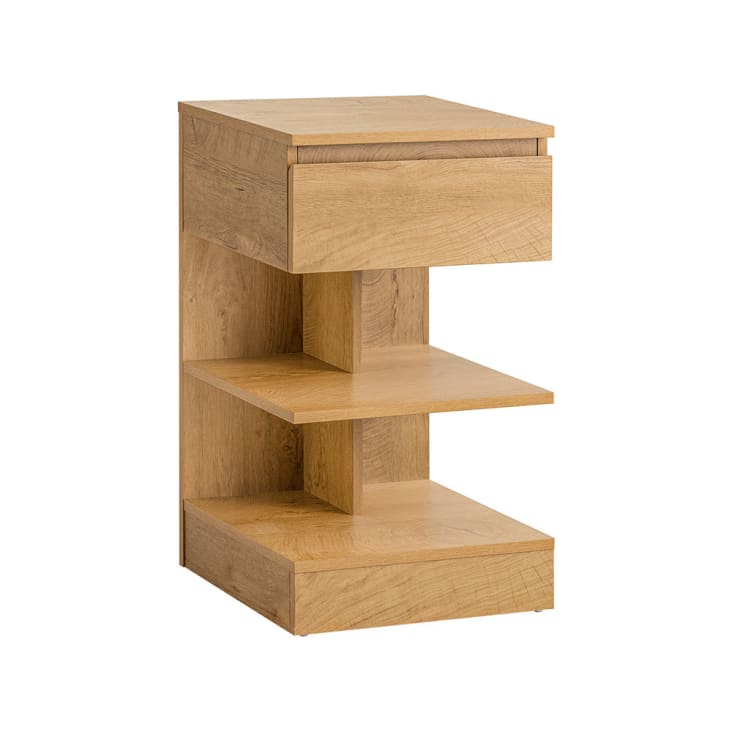 Espositore Colonna In Truciolato Rovere Artigianale – 3 Scomparti, Anta Regolabile, 31x30x90 Cm, Carico 60 Kg, Da Fissare A Parete