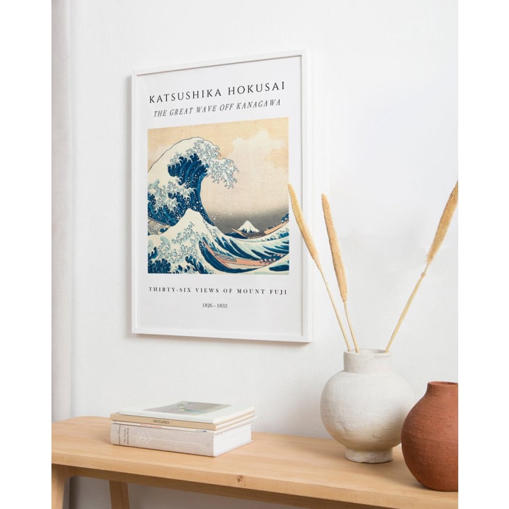 Poster decorativo con cornice bianca 50 x 70 cm the great wave Artesta