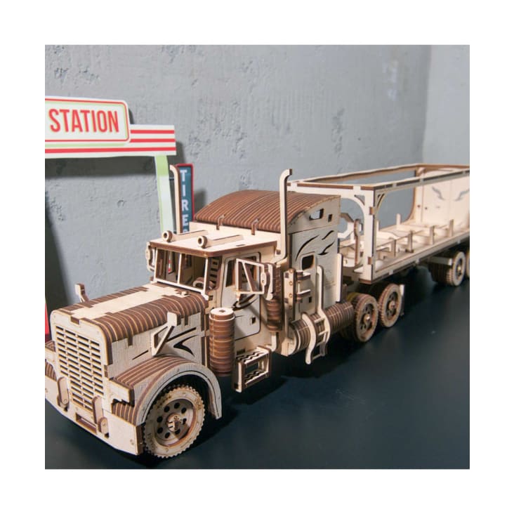 Maquette En Bois 3D - Camion Poids-Lourd 38 Cm